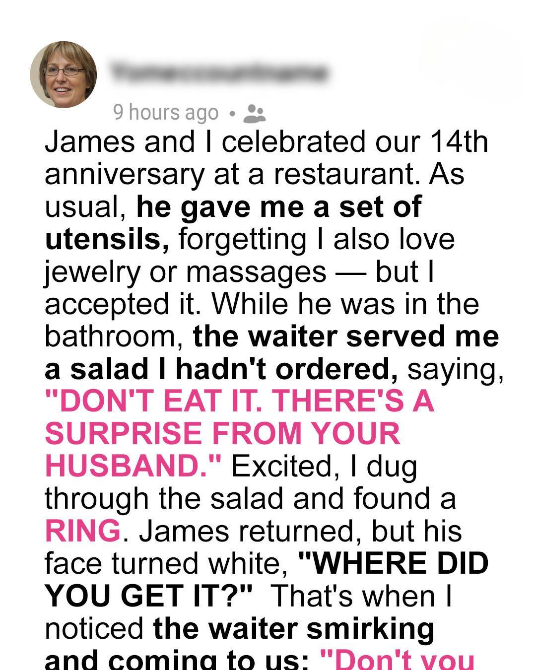 An Anniversary Dinner Turned Into a Lesson I Never Expected