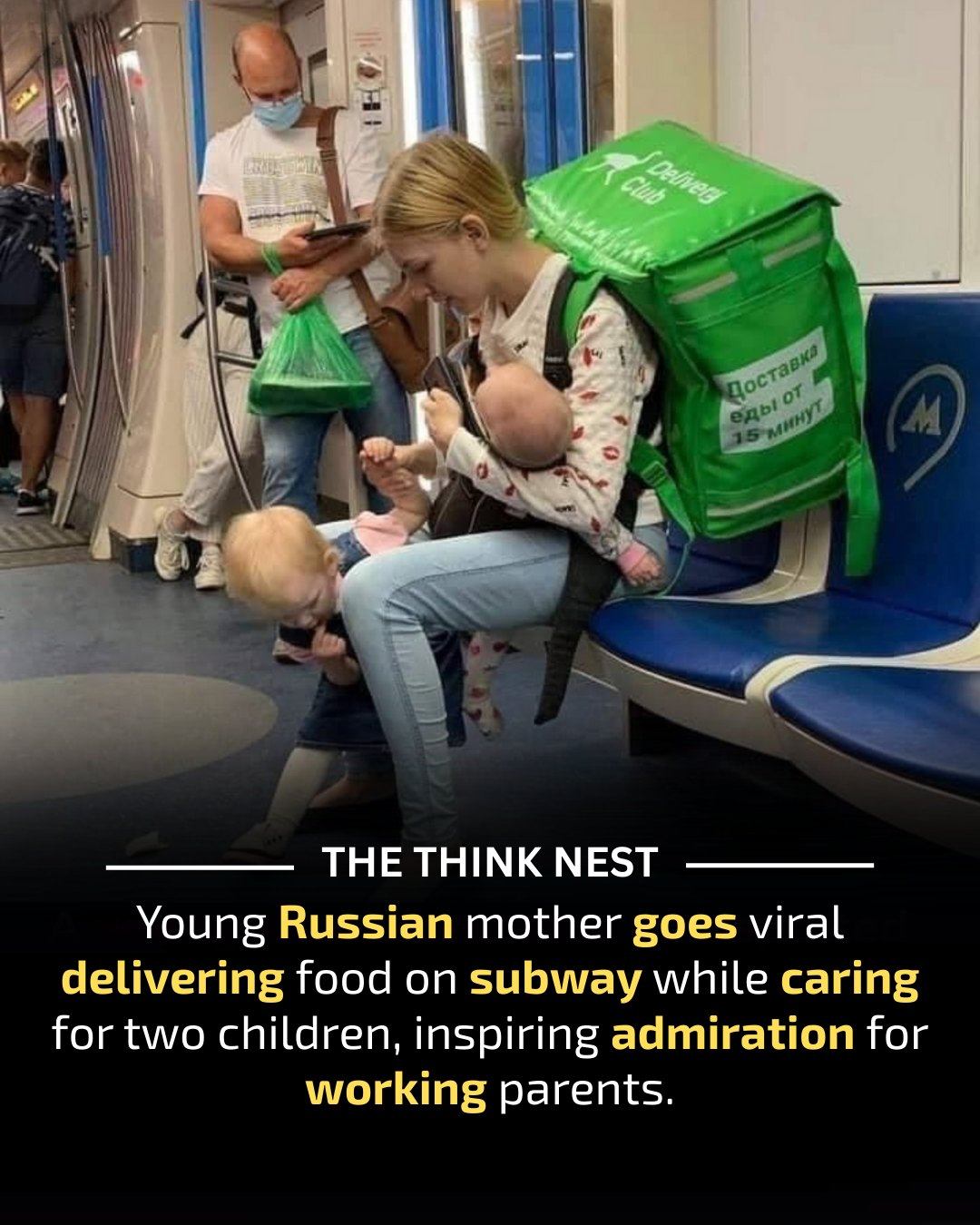 A Mother’s Strength on the Subway: The Viral Image That Touched the World
