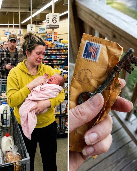 I used my last $47 to cover a struggling mother’s groceries when her card was declined—days later, a rusty key arrived in the mail that brought me to tears.