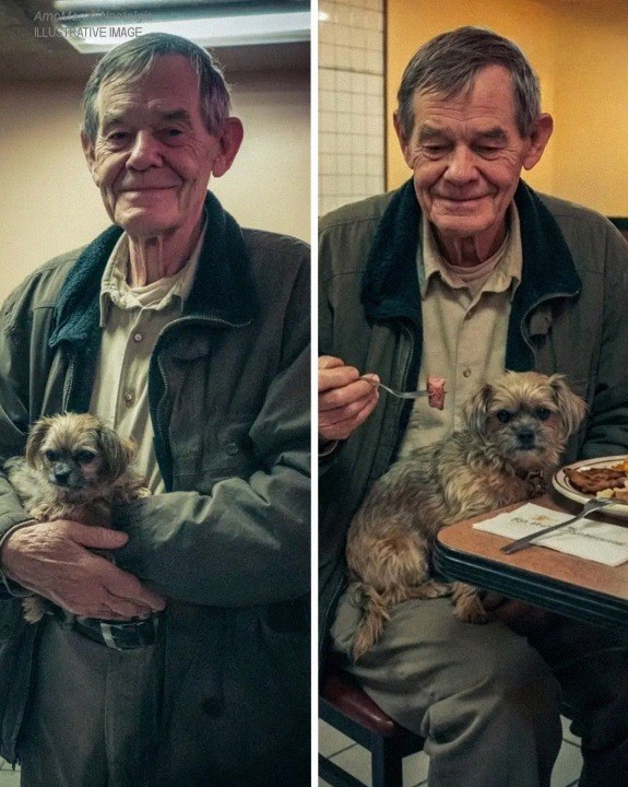 I Offered a Free Meal to a Poor Elderly Man — The Next Morning, Something on My Door Left Me Frozen