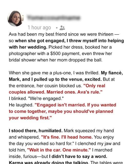 My Best Friend Kicked My Fiancé Out of Her Wedding Because ‘Only Married Plus-Ones Were Allowed’